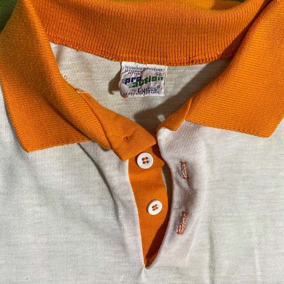 Vintage polo orange and cream white - Picture 3 of 3